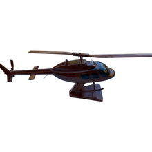 Load image into Gallery viewer, Bell 206 JetRanger Mahogany Wood Desktop Helicopter Model