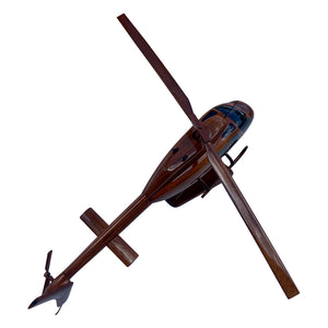 Bell 206 JetRanger Mahogany Wood Desktop Helicopter Model