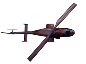 Bell 222 Airwolf Mahogany Wood Desktop Helicopter Model