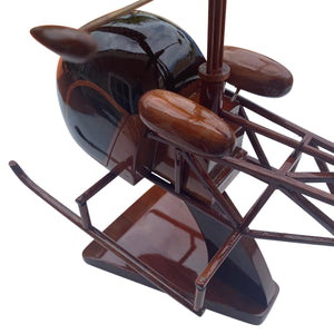 H13 Mahogany Wood Desktop Helicopter Model