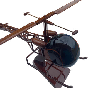 H13 Mahogany Wood Desktop Helicopter Model