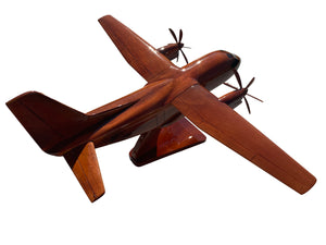 C27J Spartan Mahogany Wood Desktop Airplane Model
