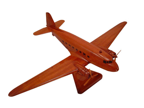 C47 Dakota Mahogany Wood Desktop Airplane Model