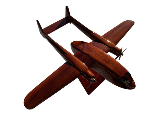 The C119 Flying boxcar Mahogany Wood Desktop Airplane Model