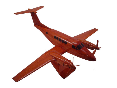 C12 King Air 200 Mahogany Wood Desktop Airplane Model