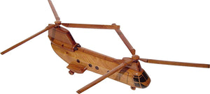 CH46 Sea knight Mahogany Wood Desktop Helicopter Model