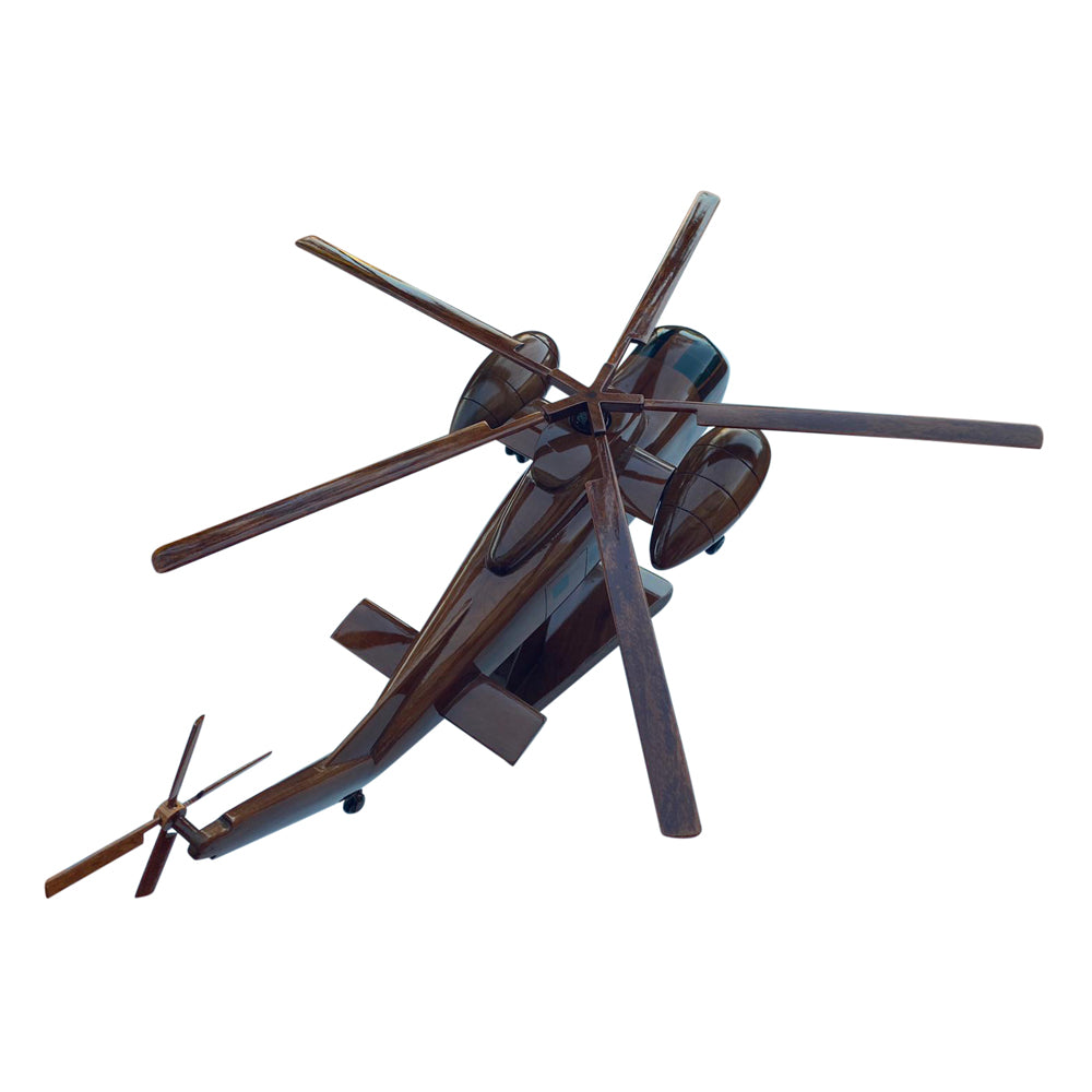 CH37 Mojave Mahogany Wood Desktop Helicopter Model