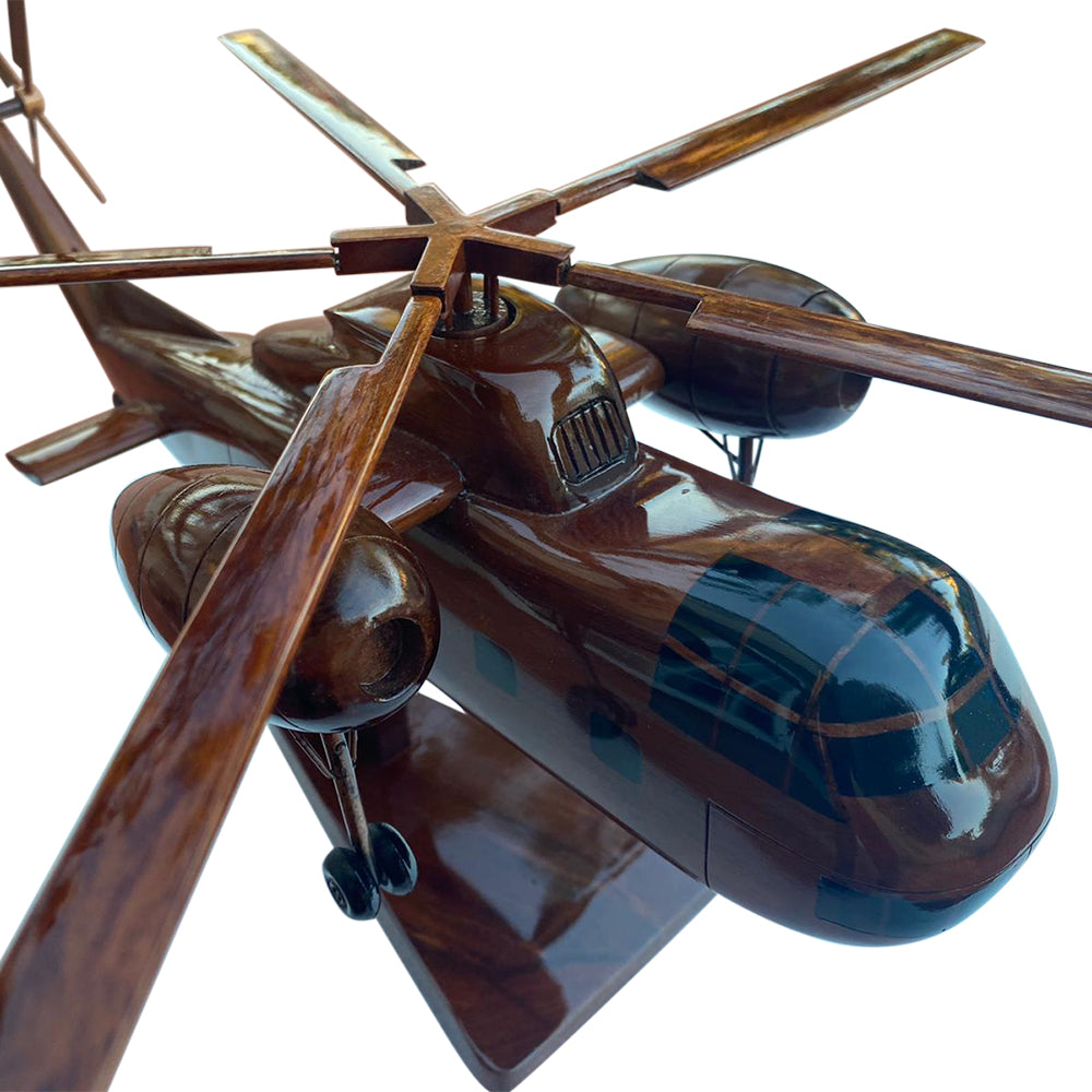 CH37 Mojave Mahogany Wood Desktop Helicopter Model