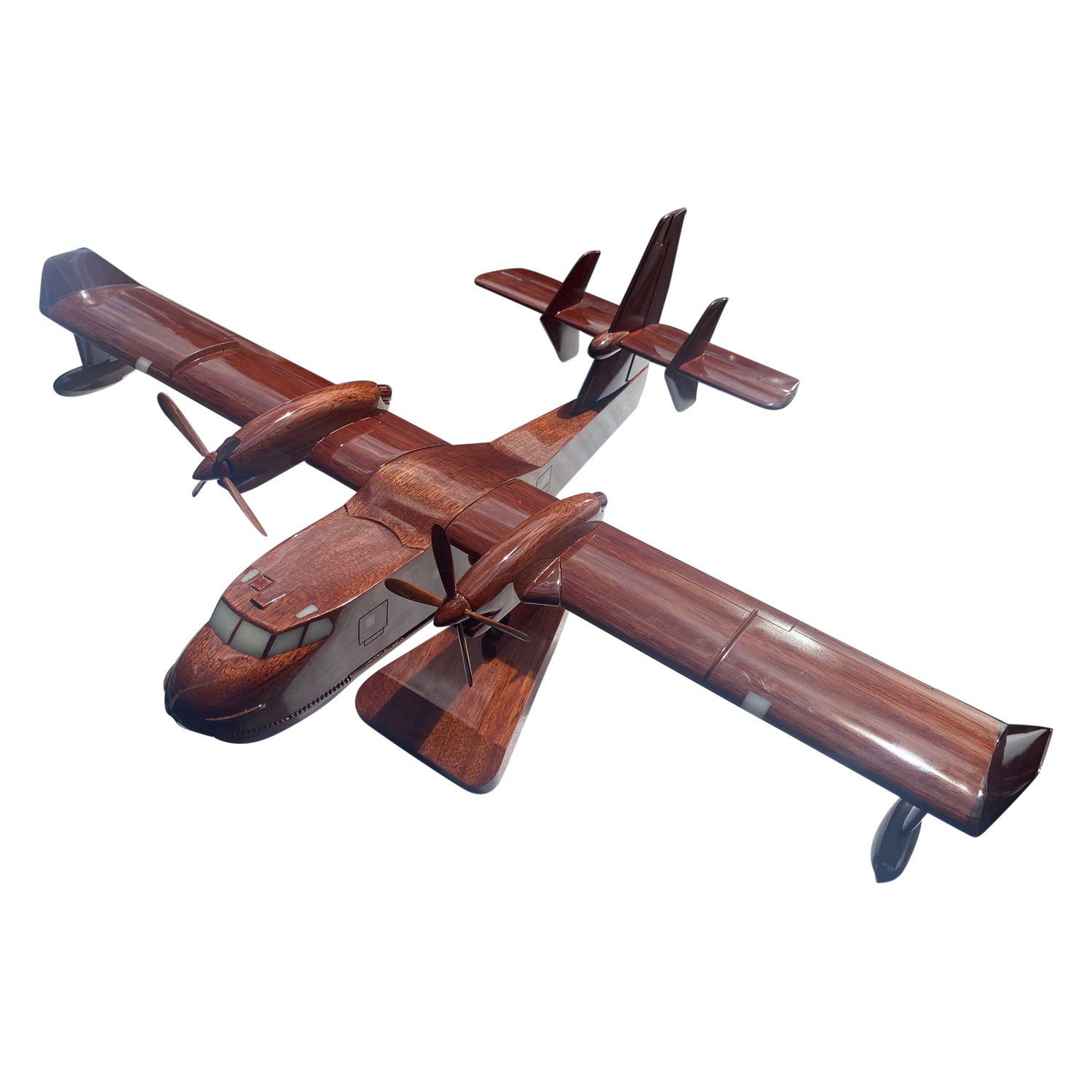 CL415 Canadair Mahogany Wood Desktop Airplane Model