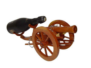 Cannon Wine Bottle Holder Mahogany Wood Desktop  Model
