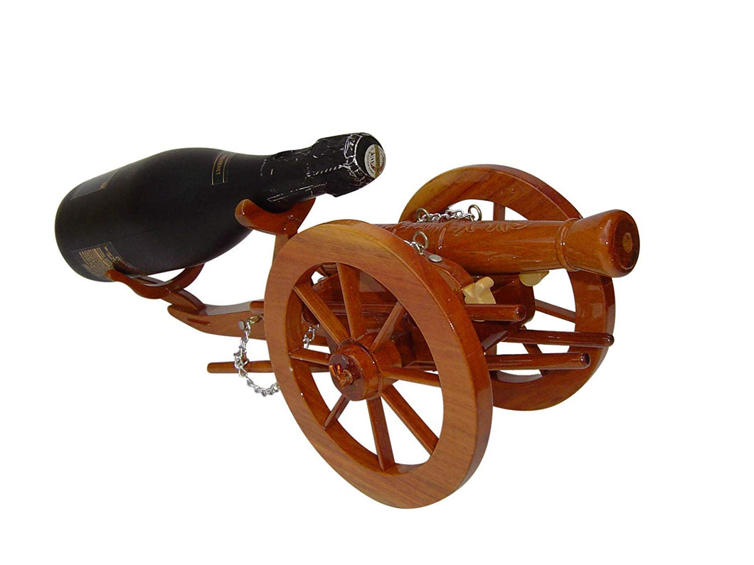 Cannon Wine Bottle Holder Mahogany Wood Desktop  Model