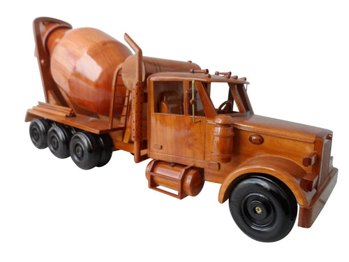 Cement truck multicolor Mahogany Wood Cars & trucks Desktop Model