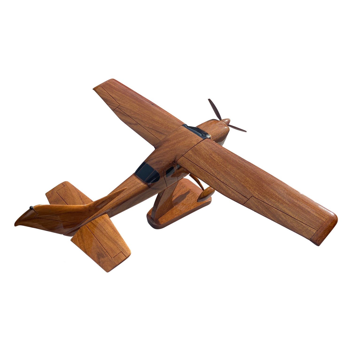 Cessna 206 Mahogany Wood Desktop Airplanes Model.