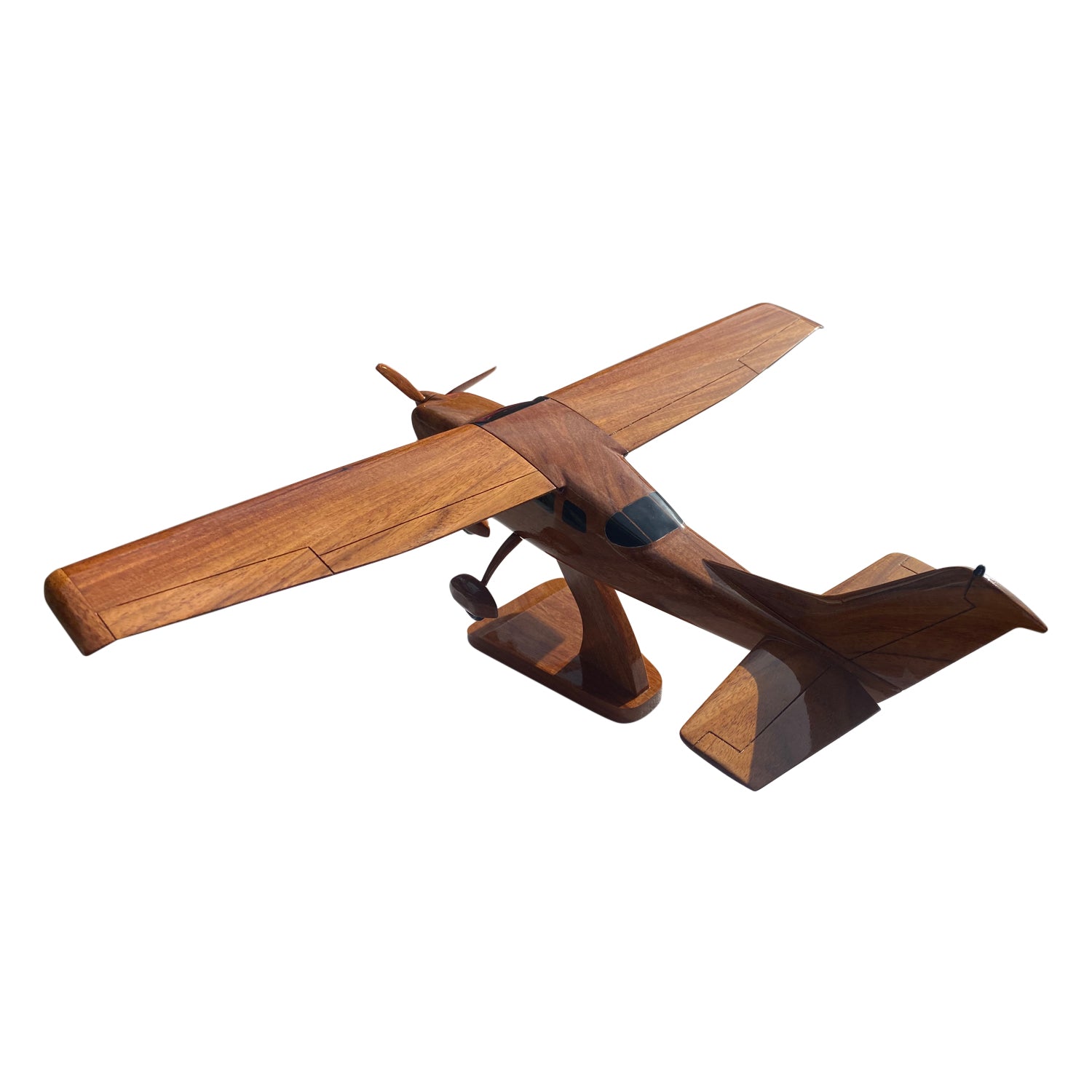 Cessna 206 Mahogany Wood Desktop Airplanes Model.
