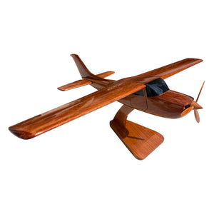Cessna 210 Javelin Mahogany Wood Desktop Airplane Model