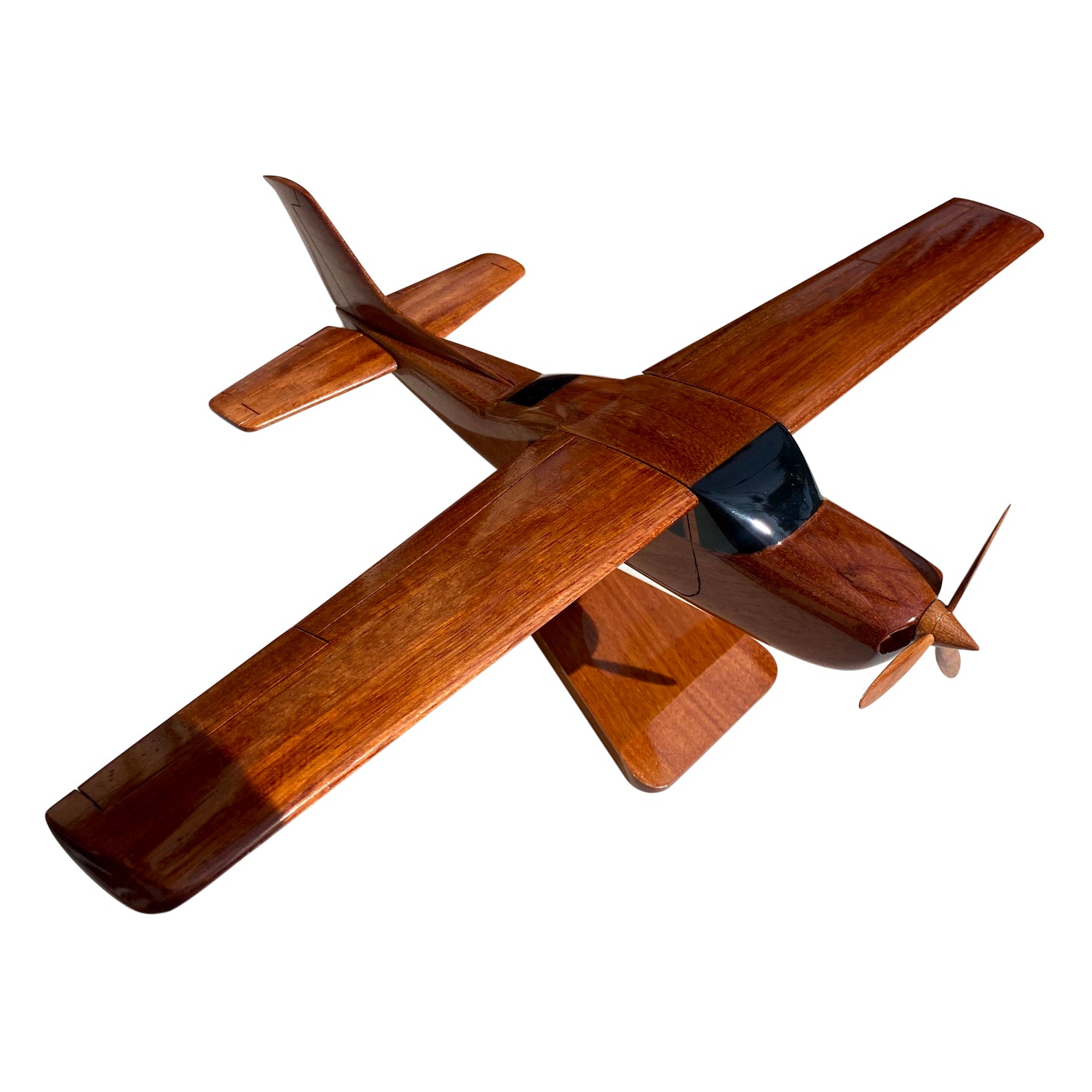 Cessna 210 Javelin Mahogany Wood Desktop Airplane Model