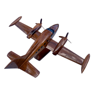 Cessna 414 Mahogany Wood Desktop Airplane Model.