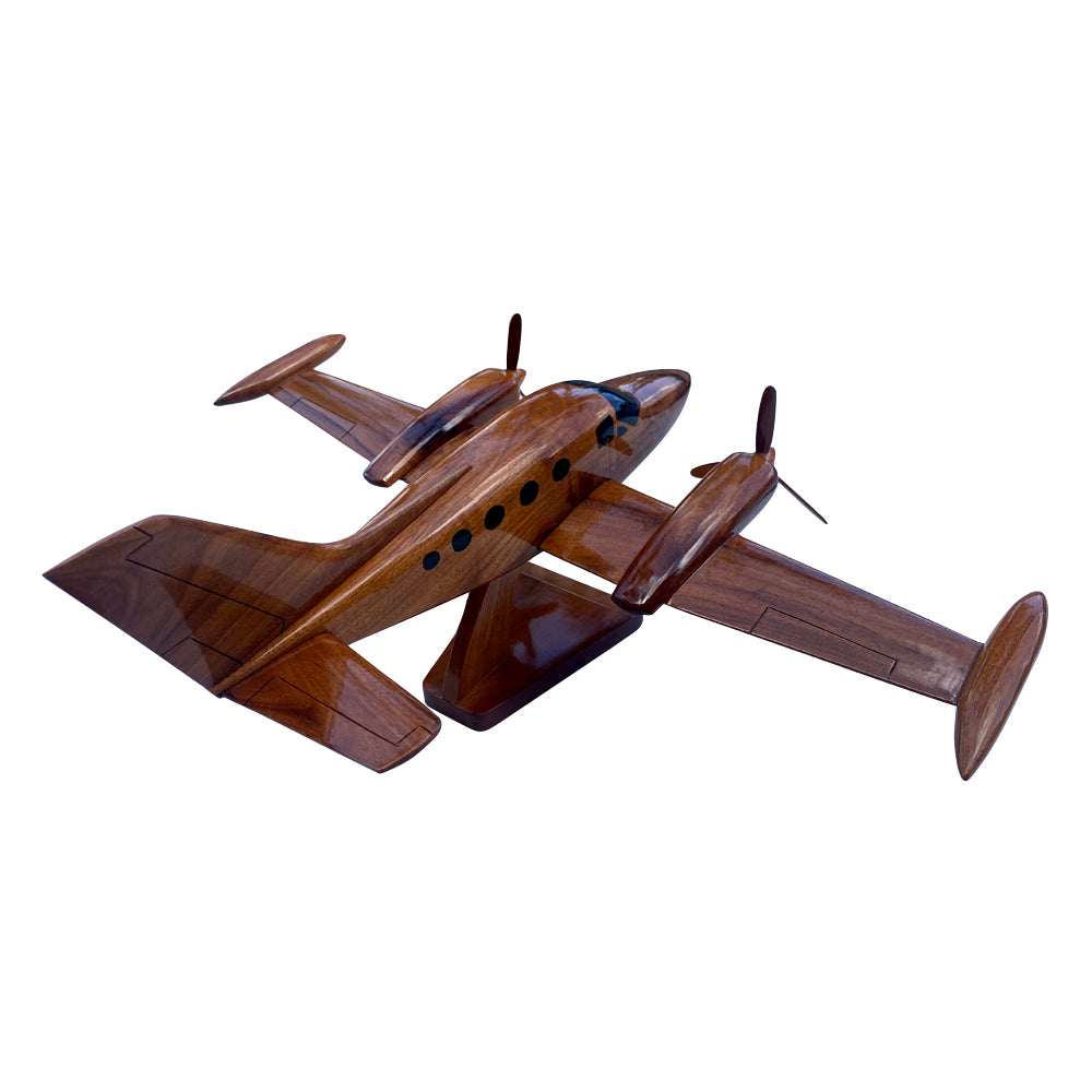 Cessna 414 Mahogany Wood Desktop Airplane Model.