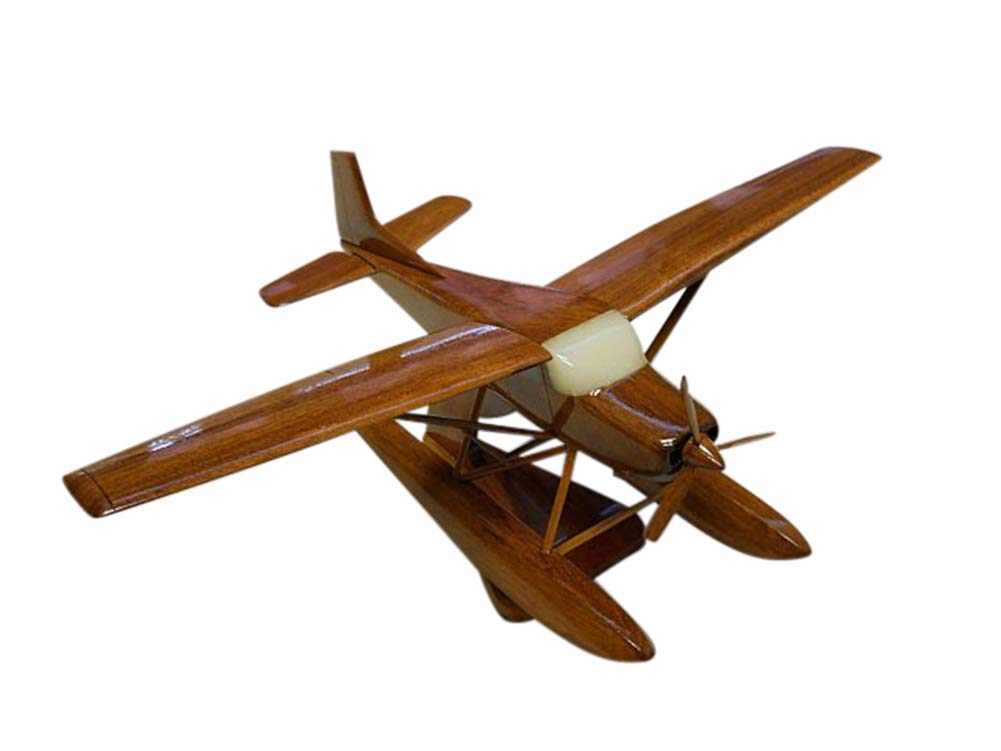 Cessna 185 Mahogany Wood Desktop Airplanes Model.