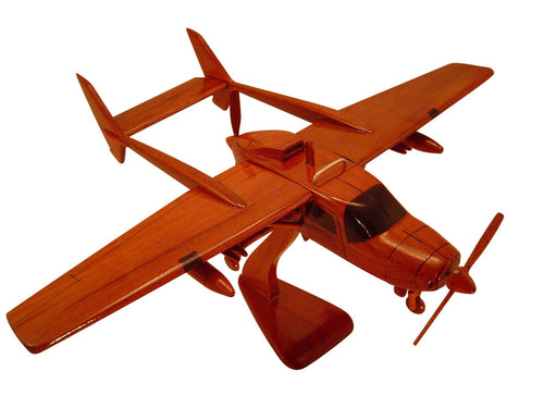 Cessna 337 Mahogany Wood Desktop Airplane Model