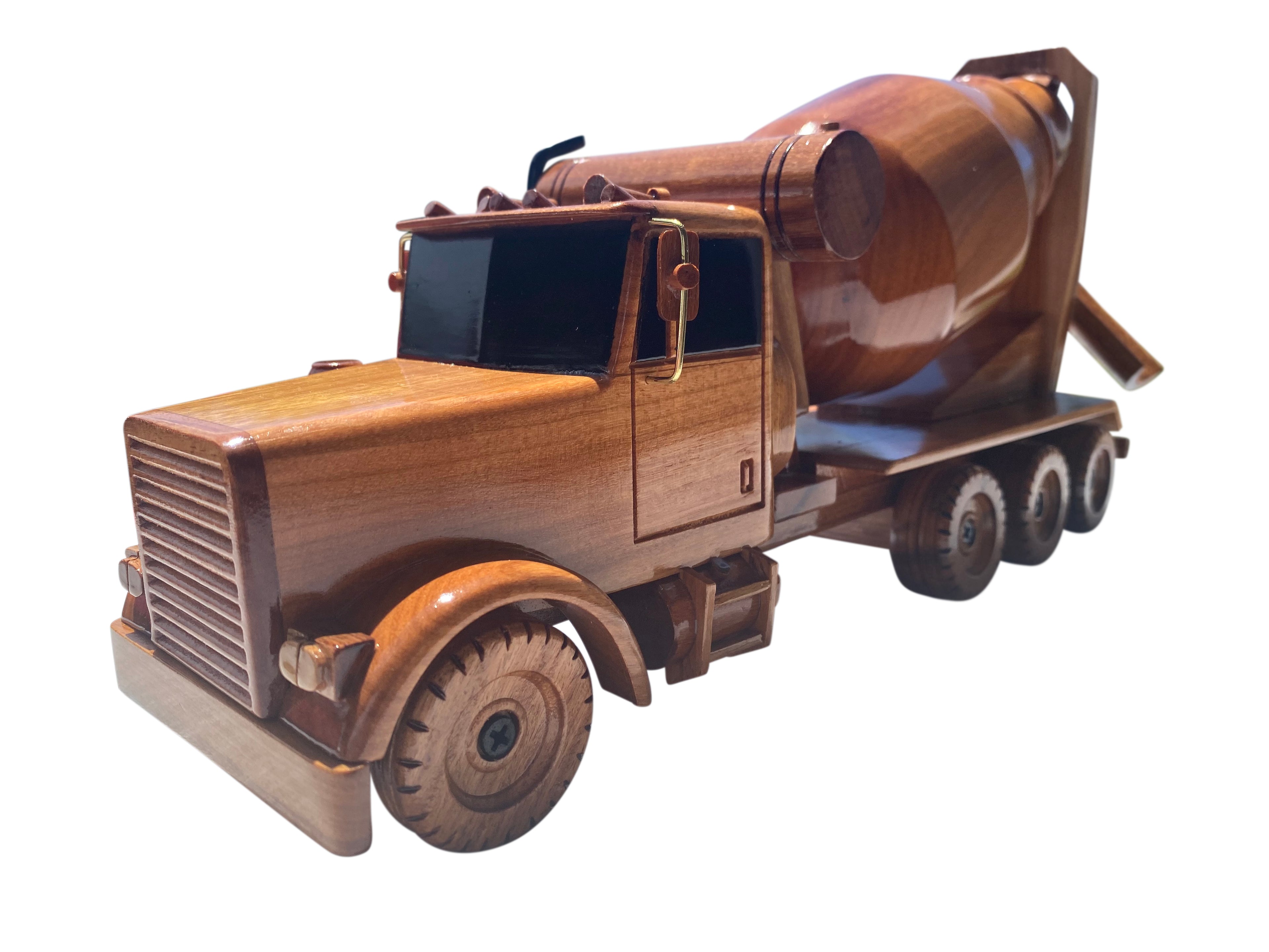 Concrete Mixer Mahogany Wood Desktop Cars & trucks Model