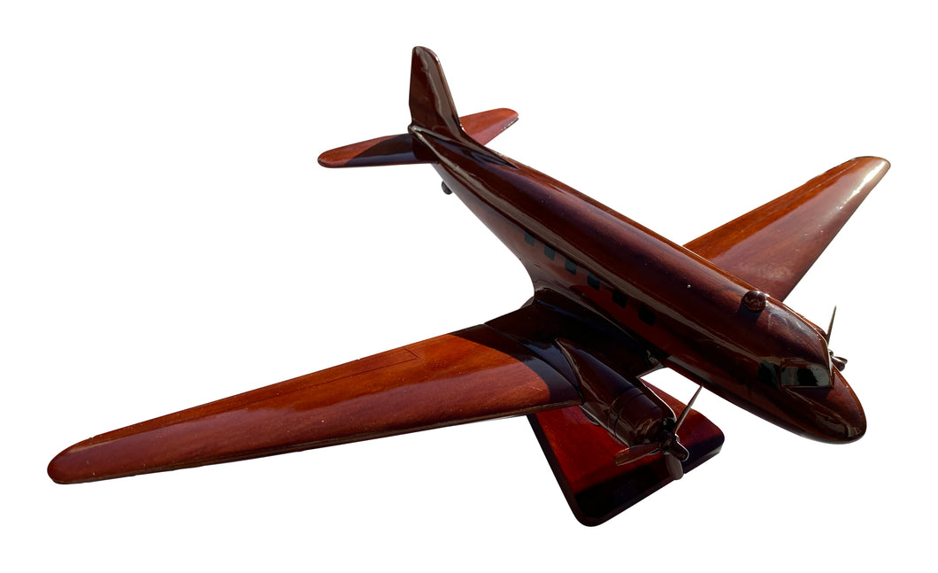 DC3 Dakota Mahogany Wood Desktop Airplane Model