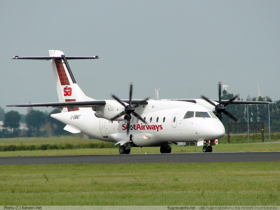 Dornier 328 with Turbo props  Mahogany Wood Desktop Model
