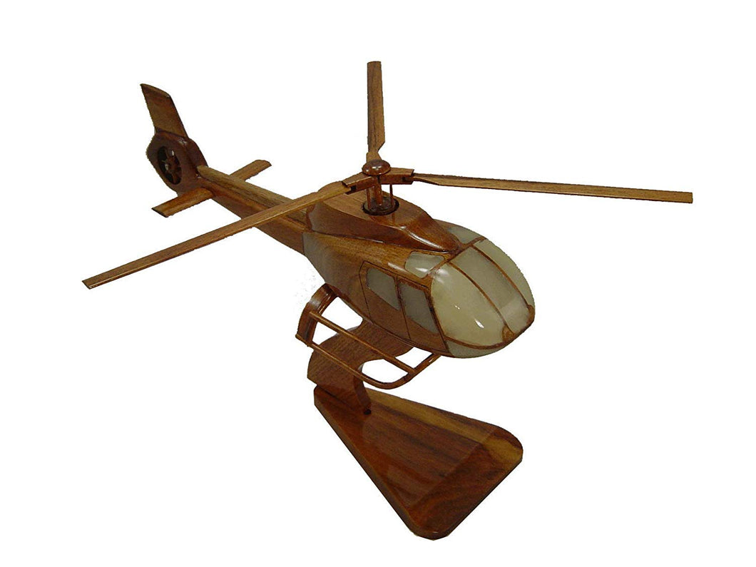 EC130 Mahogany Wood Desktop Helicopter Model