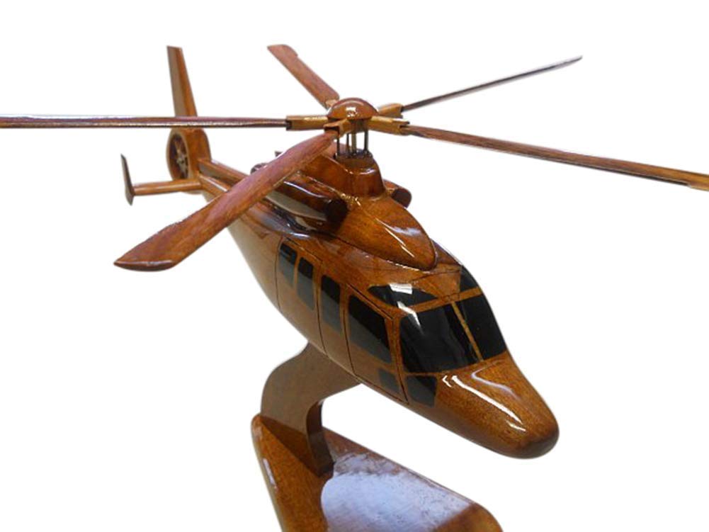 EC155 Mahogany Wood Desktop Helicopter Model