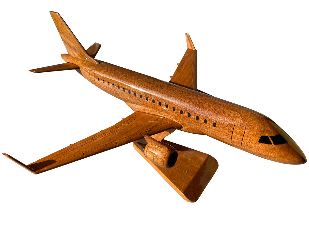 ERJ175 Mahogany Wood Desktop Airplane Model