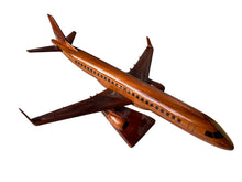 Load image into Gallery viewer, ERJ190 Mahogany Wood Desktop Airplane Model