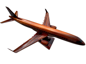 ERJ190 Mahogany Wood Desktop Airplane Model