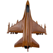 Load image into Gallery viewer, F16 Falcon Mahogany Wood Desktop Airplane Model