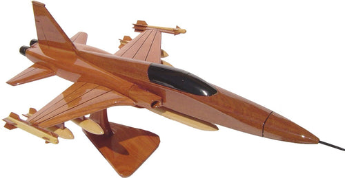 F5 Freedom Fighter Mahogany Wood Desktop Airplane Model