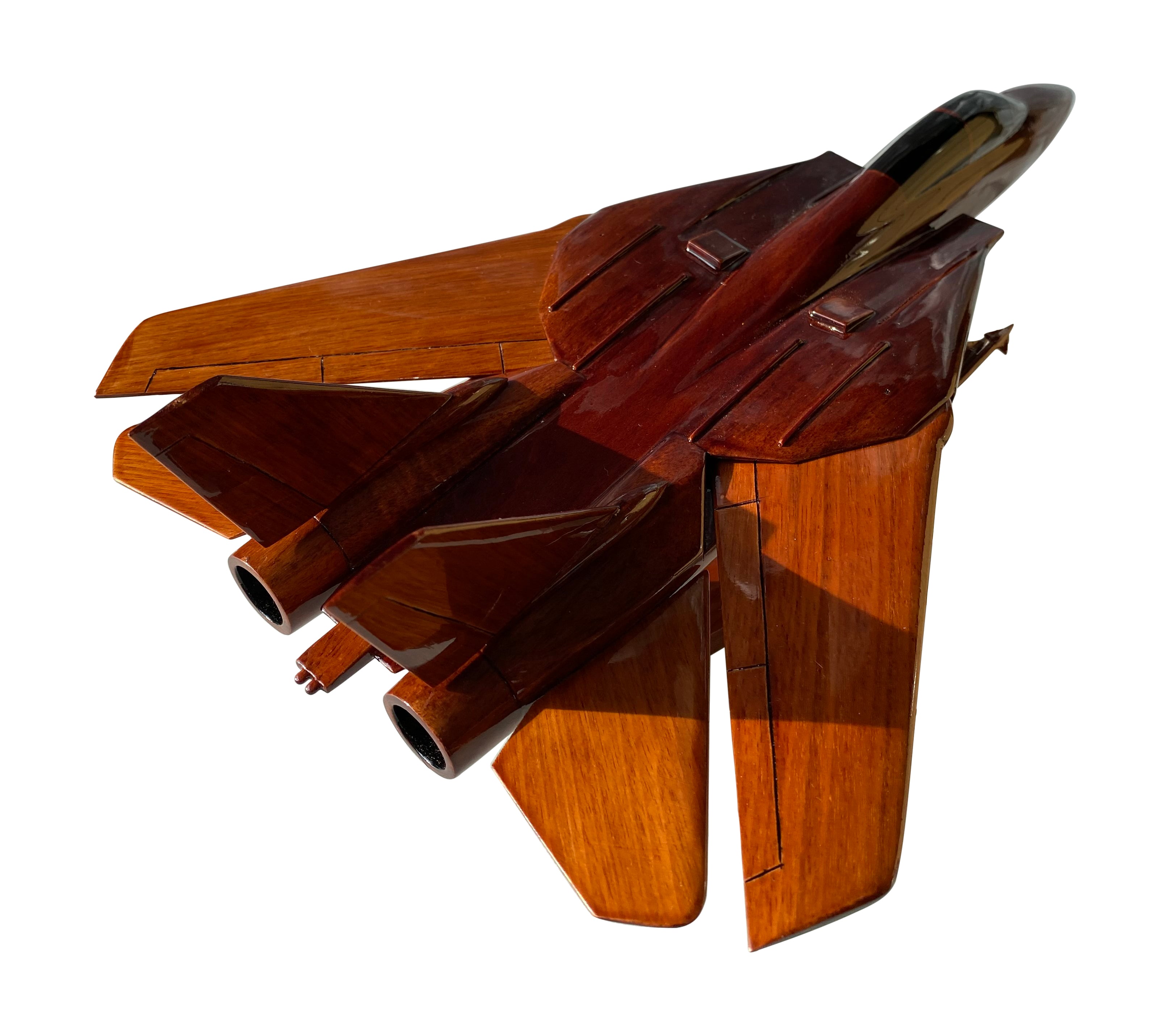 F14 Tomcat Mahogany Wood Desktop Airplane Model