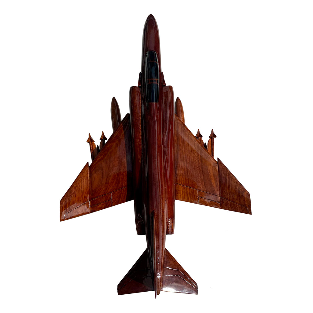 F4 Phantom Mahogany Wood Desktop Airplane Model