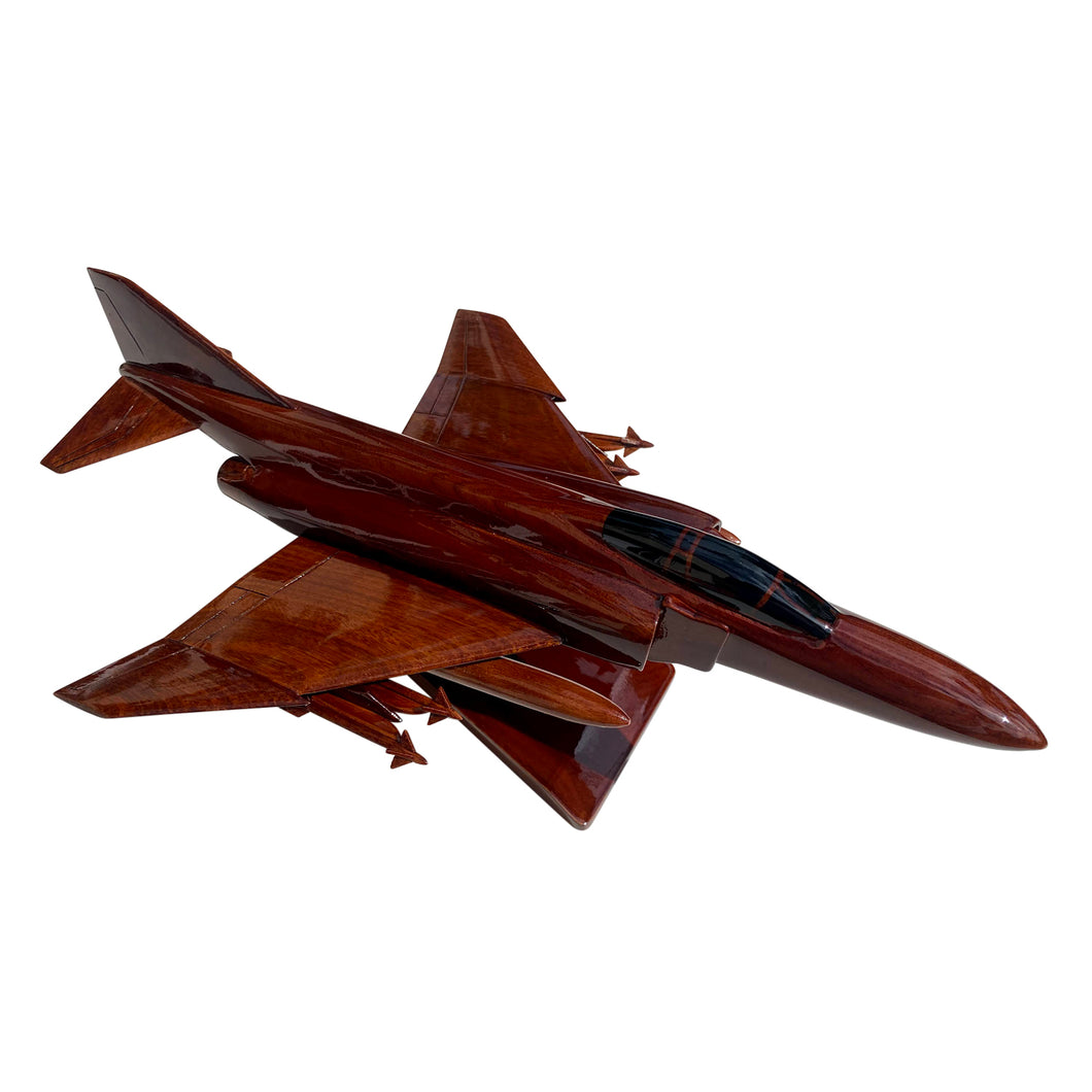 F4 Phantom Mahogany Wood Desktop Airplane Model