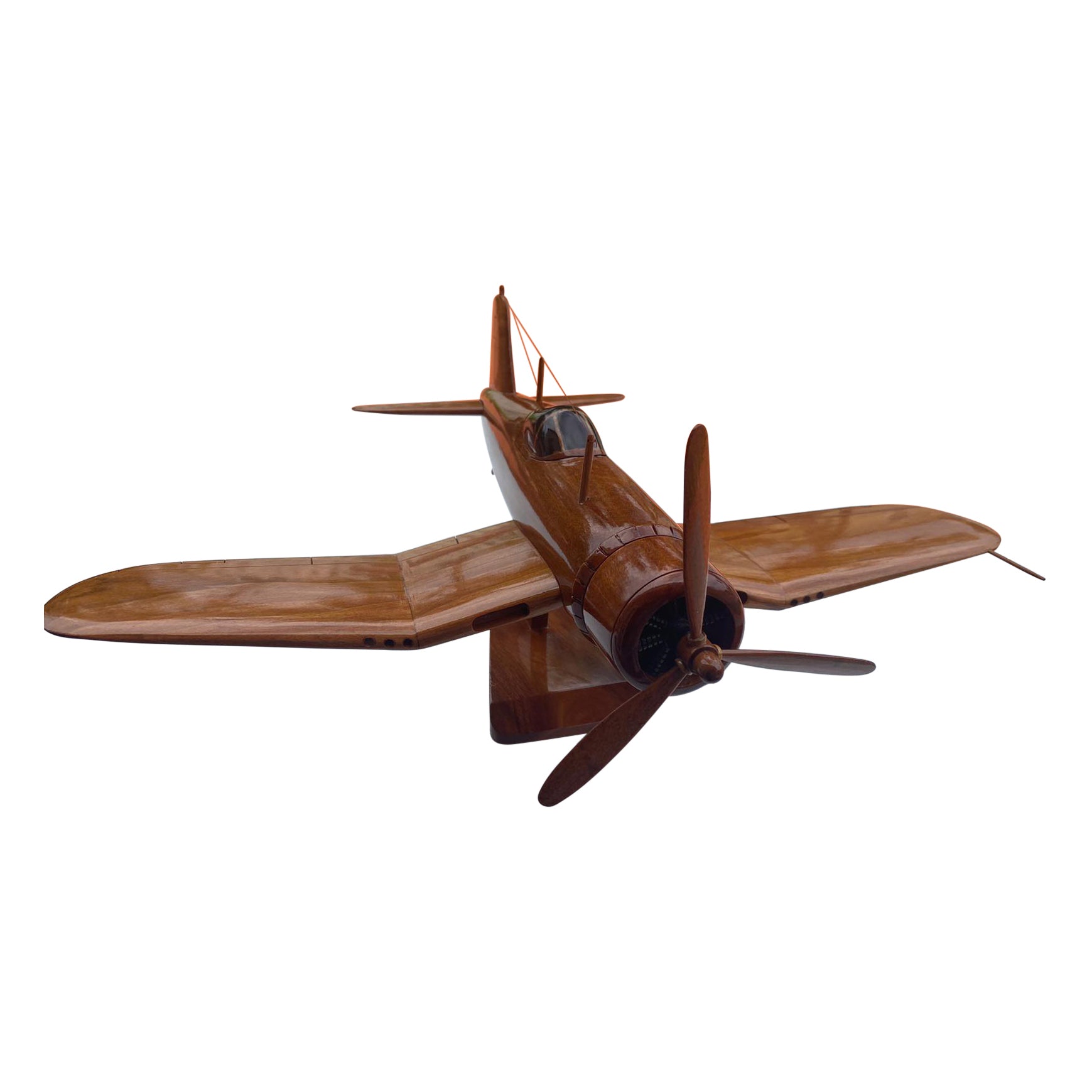 F4U Corsair Mahogany Wood Desktop Airplane Model