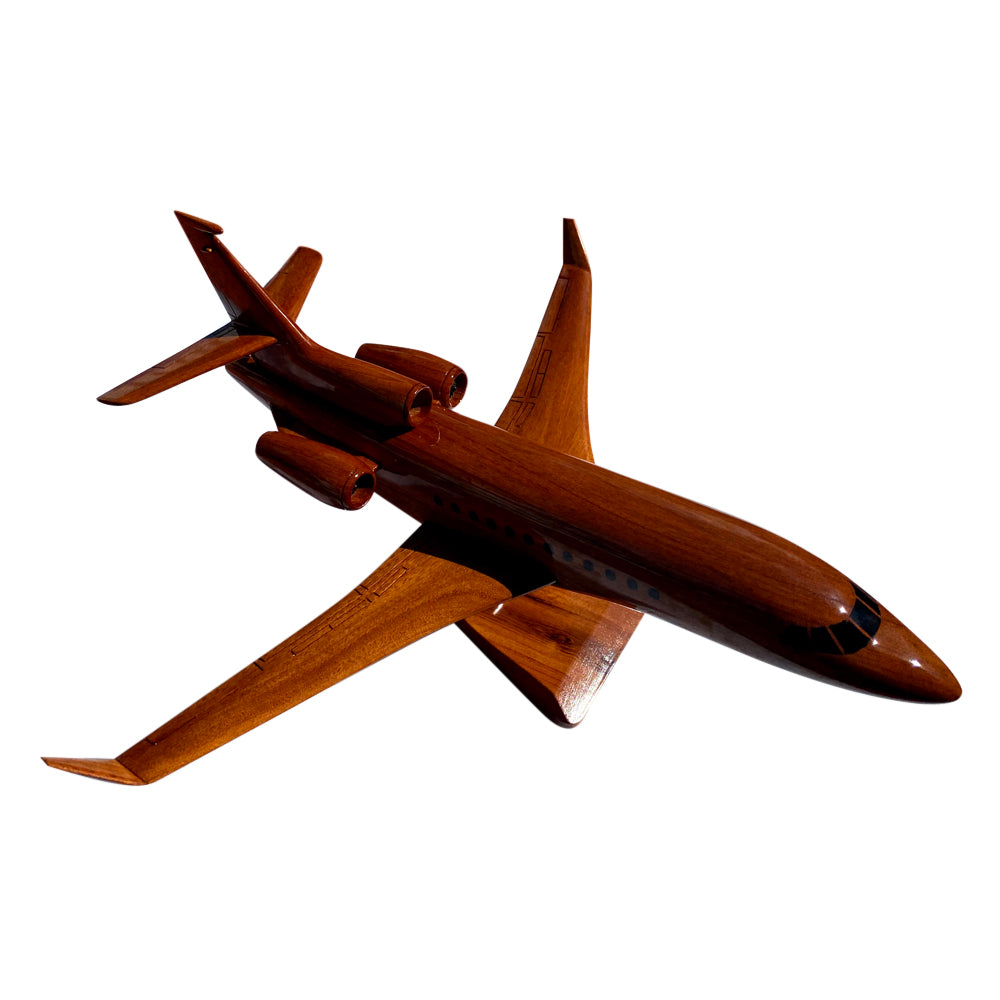 Dassault Falcon 900EX Mahogany Wood Desktop Airplanes Model