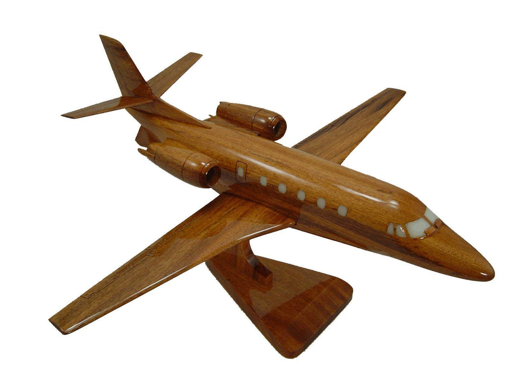 Falcon 2000 Mahogany Wood Desktop Airplane Model