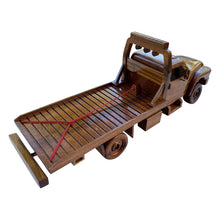 Load image into Gallery viewer, Flatbed Tow Truck Mahogany Wood Desktop trucks Model