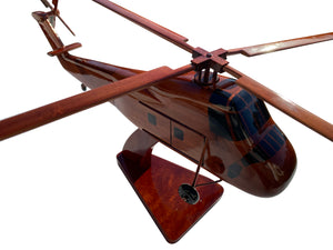 H34 Sikorsky Mahogany Wood Desktop Helicopters Modell