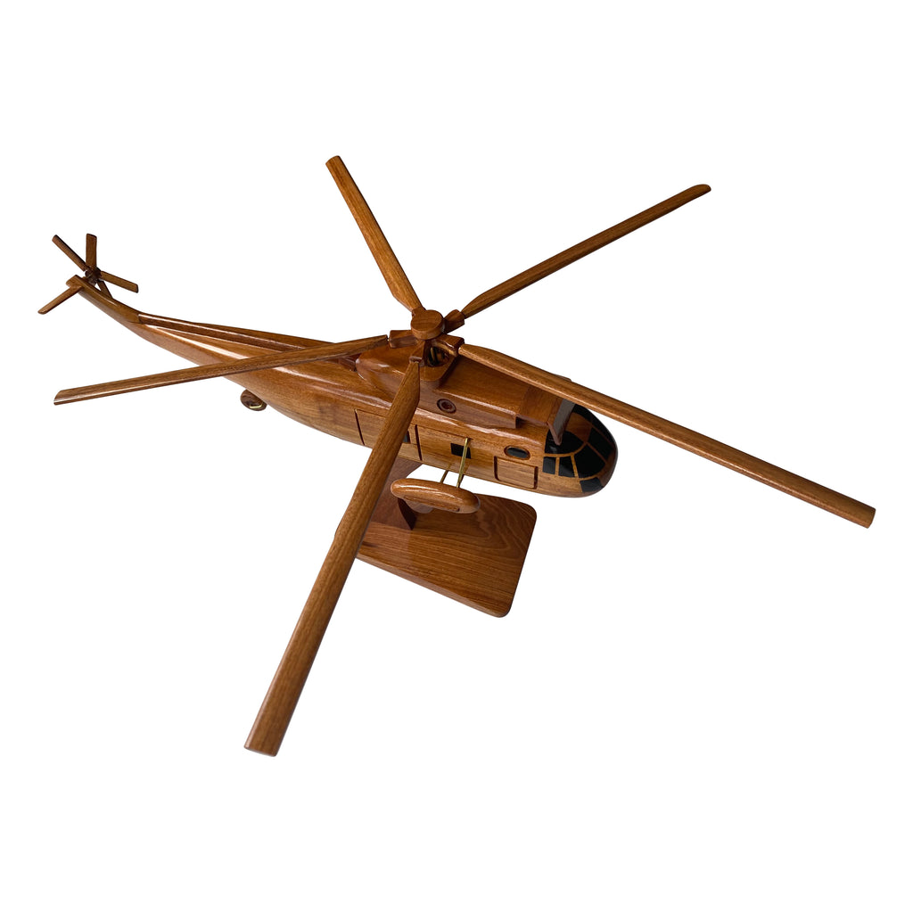 H3 Sea king Mahogany Wood Desktop Helicopter Model