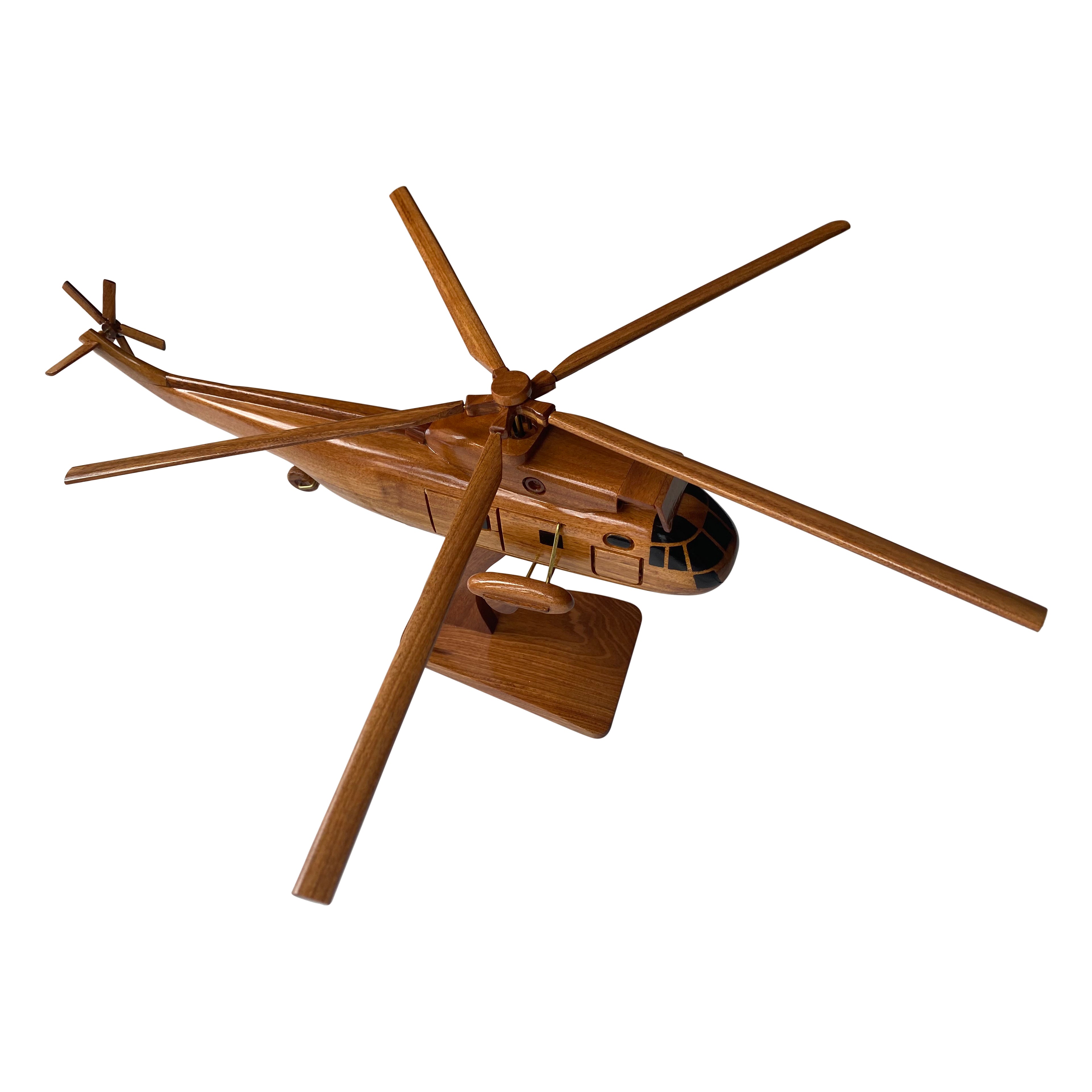 H3 Sea king Mahogany Wood Desktop Helicopter Model
