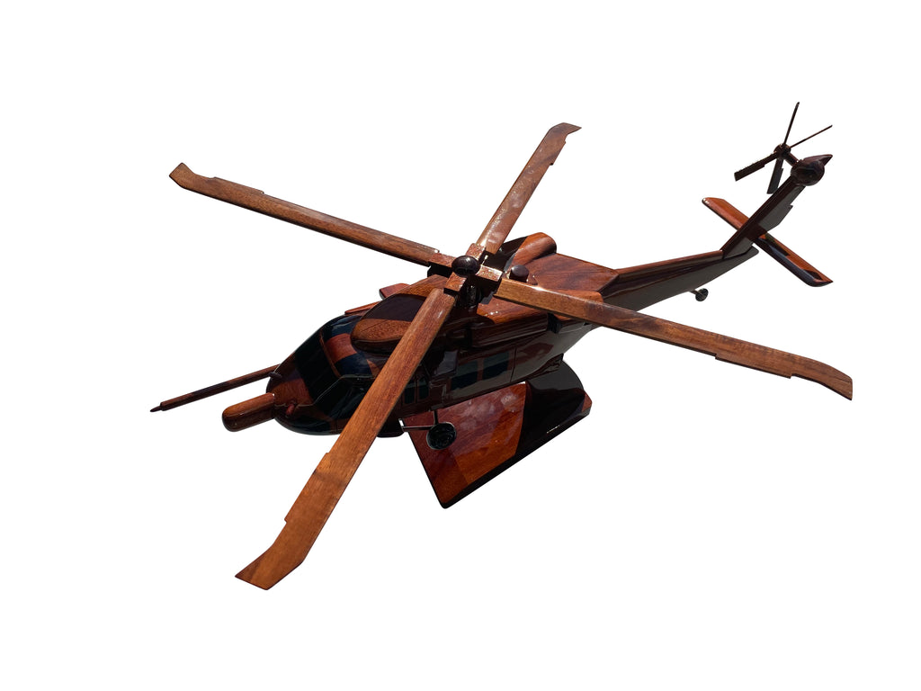 HH60 Pavehawk Huskie Mahogany Wood Desktop Helicopters Model