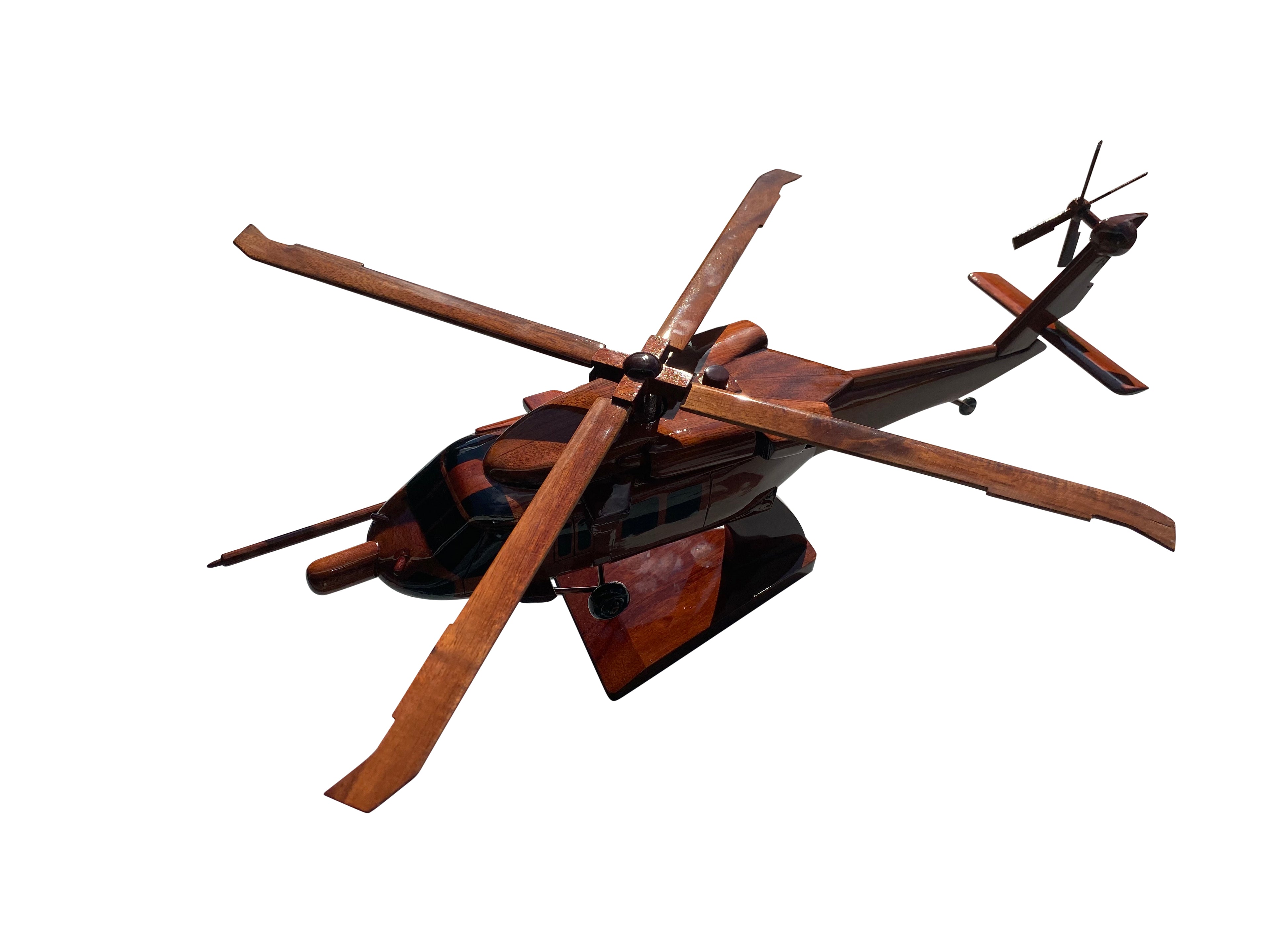 HH60 Pavehawk Huskie Mahogany Wood Desktop Helicopters Model