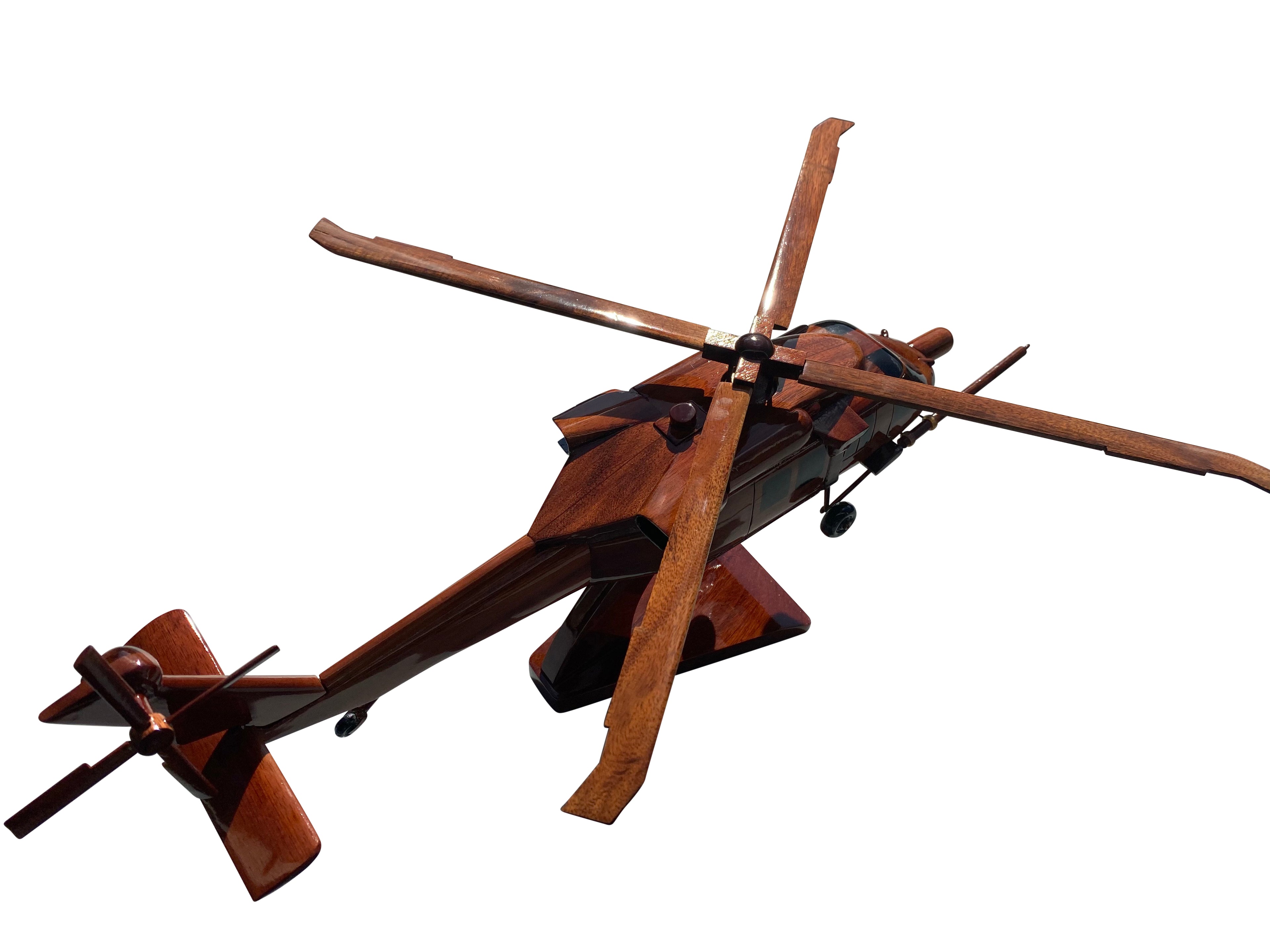 HH60 Pavehawk Huskie Mahogany Wood Desktop Helicopters Model