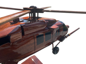 HH60 Pavehawk Huskie Mahogany Wood Desktop Helicopters Model