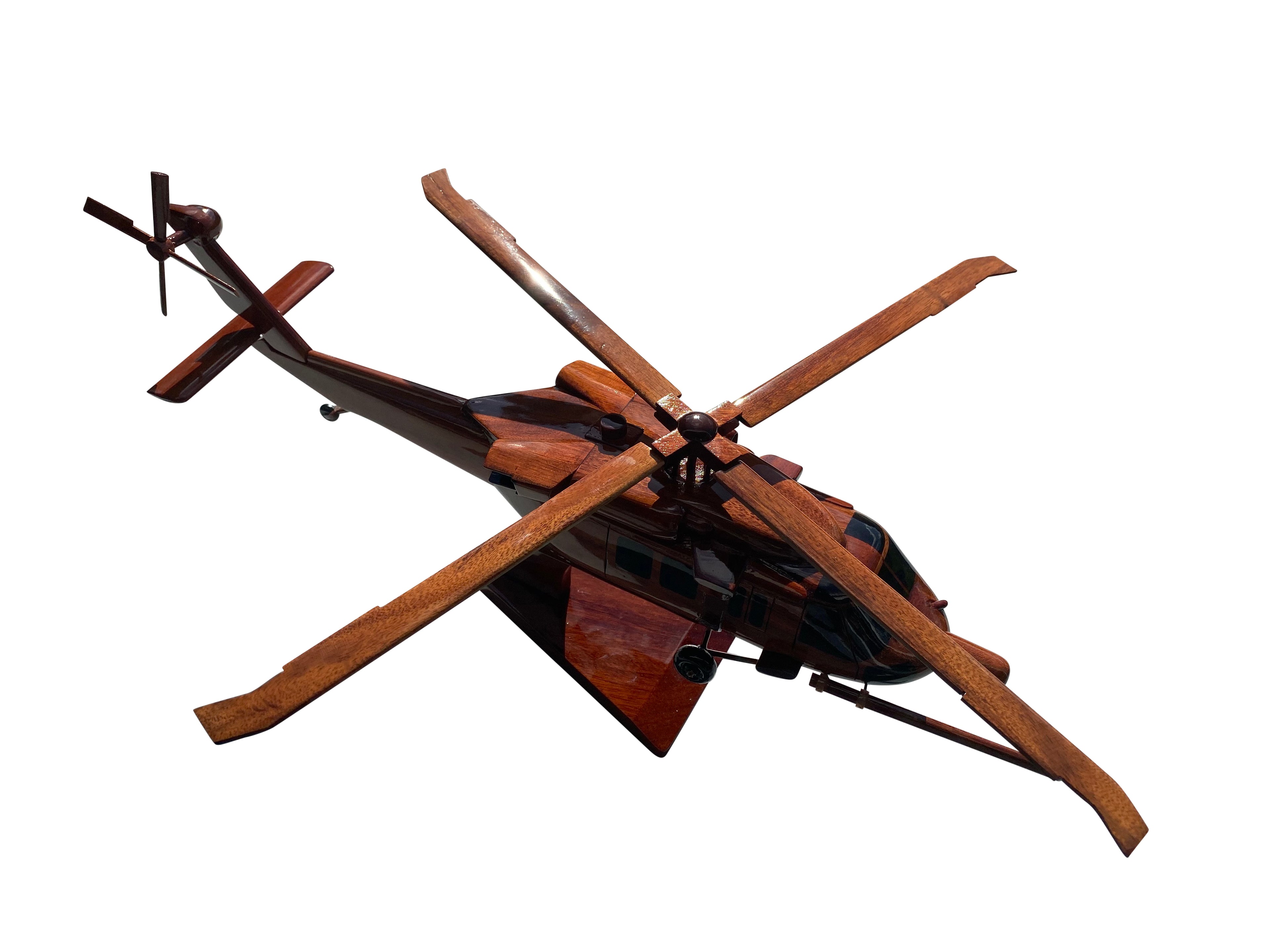 HH60 Pavehawk Huskie Mahogany Wood Desktop Helicopters Model