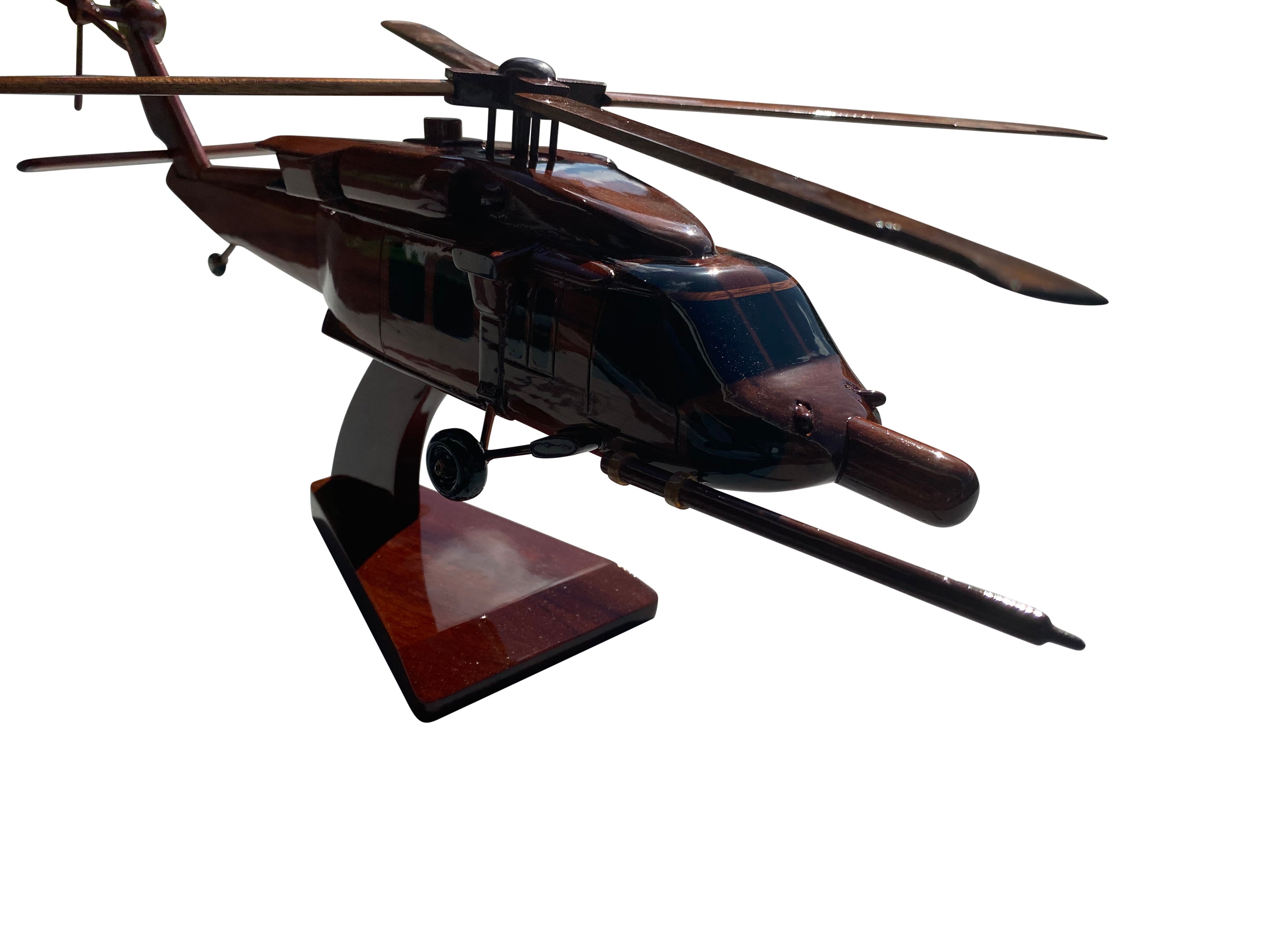 HH60 Pavehawk Huskie Mahogany Wood Desktop Helicopters Model